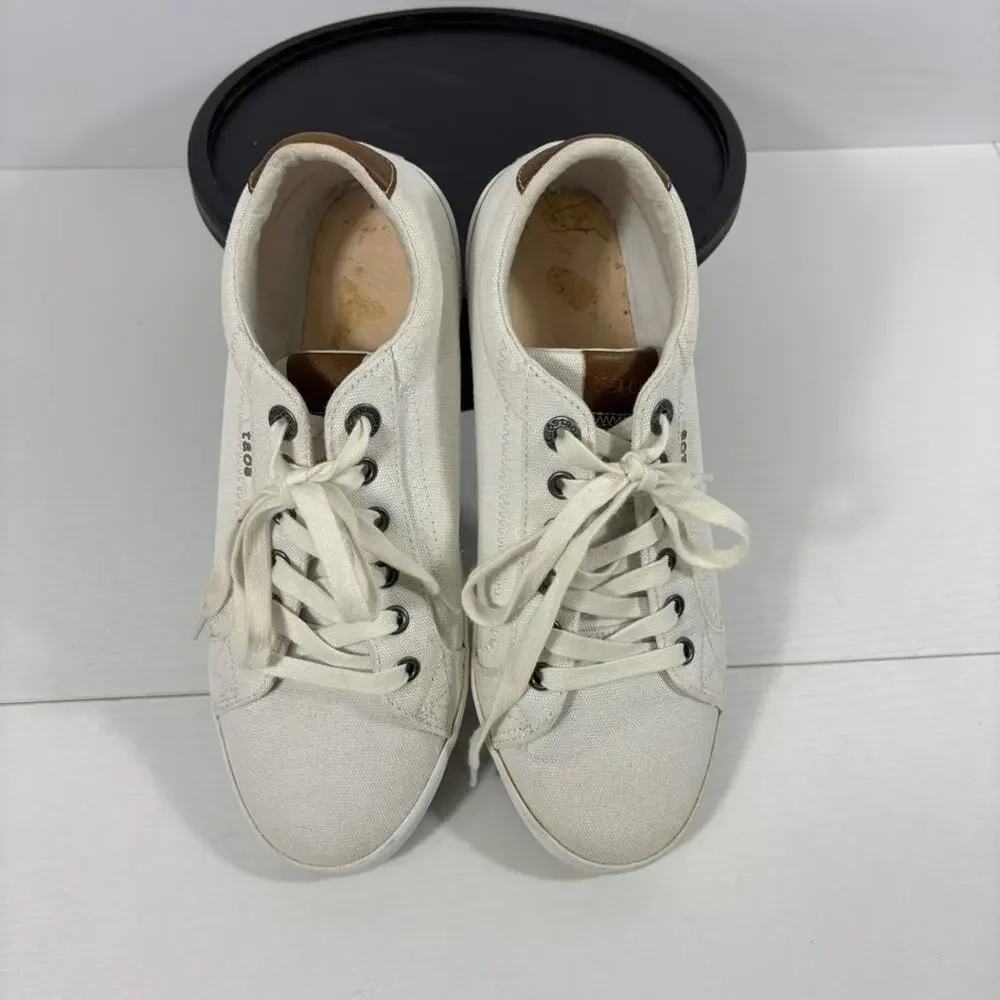 Taos Footwear Cream and Brown Sneakers Size 9